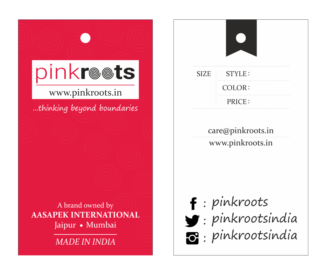 Apparel Tag Design - Pinkroots