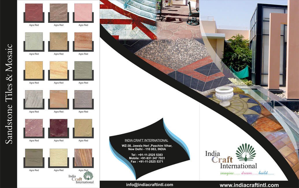 Three-fold Brochure Outer Side Design for Stone Wholesaler - India Craft INTL