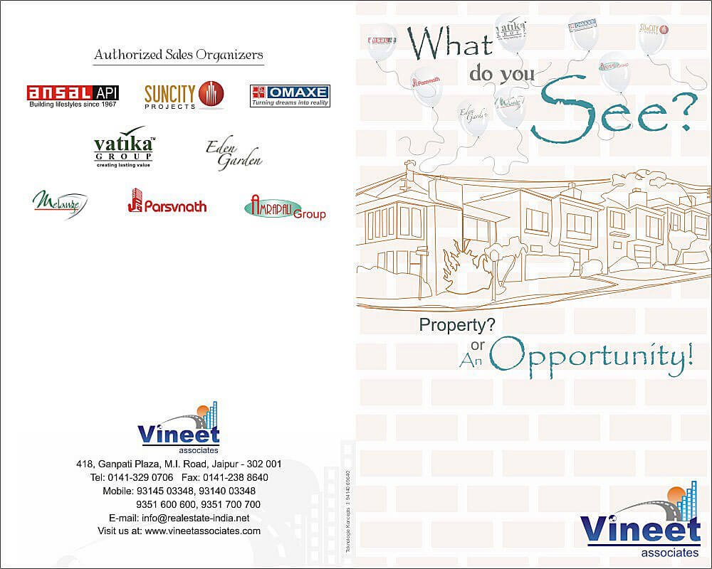 Real Estate Brochure Design Front and Back - Vineet Associates