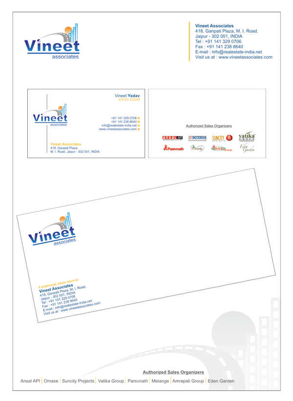 Visiting Card, Letterhead and Envelope Design - Vineet Associates