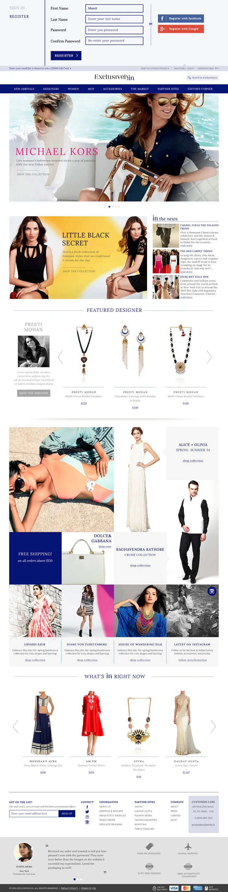 International E-Commerce Platform to sell Indian Fashion Designers Products - Exclusively.in