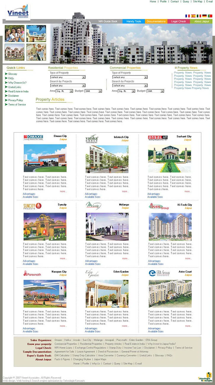Real Estate Projects Information at Vineet Associates
